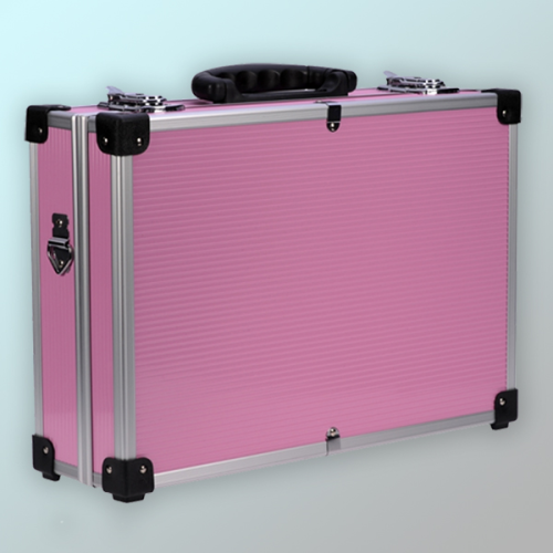Maleta aluminio Aluminio Multifuncion (38.5 x 8 x 24 cm) Color Rosa