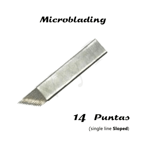 Agujas Microblading 14 Line Sloped (10 uds)