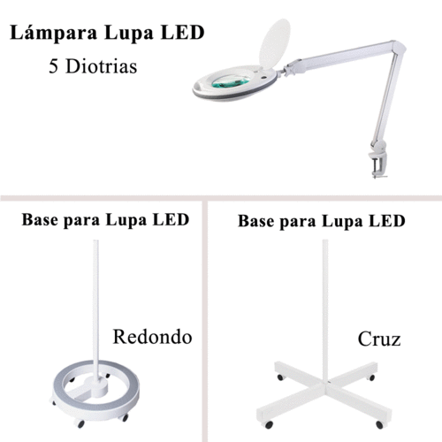 Lámpara LED con  Lupa ( 5 Diotrias) + Opción BASE